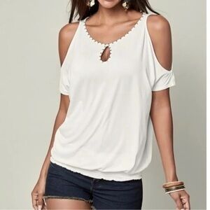 Lascana for Venus White Cold Shoulder Top